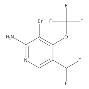 3-Bromo-5-(difluoromethyl)-4-(trifluoromethoxy)pyridin-2-amine结构式