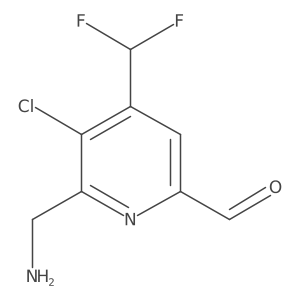 2-(Aminomethyl)-3-chloro-4-(difluoromethyl)pyridine-6-carboxaldehyde结构式