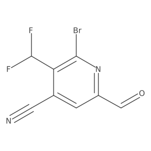 2-Bromo-3-(difluoromethyl)-6-formylisonicotinonitrile结构式