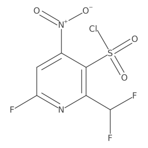 2-(Difluoromethyl)-6-fluoro-4-nitropyridine-3-sulfonyl chloride结构式