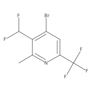 4-Bromo-3-(difluoromethyl)-2-methyl-6-(trifluoromethyl)pyridine结构式