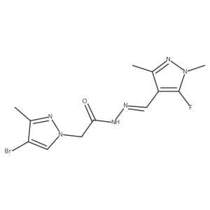 2-(4-Bromo-3-methyl-1H-pyrazol-1-yl)-N'-((5-fluoro-1,3-dimethyl-1H-pyrazol-4-yl)methylene)acetohydrazide结构式