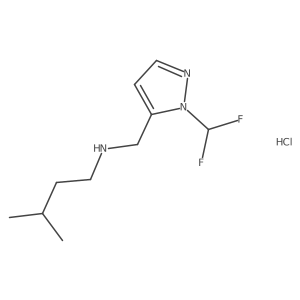 N-[[2-(difluoromethyl)pyrazol-3-yl]methyl]-3-methylbutan-1-amine;hydrochloride Structure
