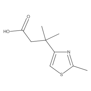 3-Methyl-3-(2-methyl-1,3-thiazol-4-yl)butanoic acid结构式