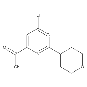 6-Chloro-2-(oxan-4-yl)pyrimidine-4-carboxylic acid结构式