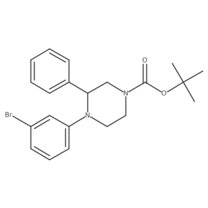 Tert-butyl 4-(3-bromophenyl)-3-phenylpiperazine-1-carboxylate结构式