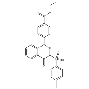 ethyl 4-[3-[(4-methylphenyl)sulfonyl]-4-oxocinnolin-1(4H)-yl]benzoate结构式
