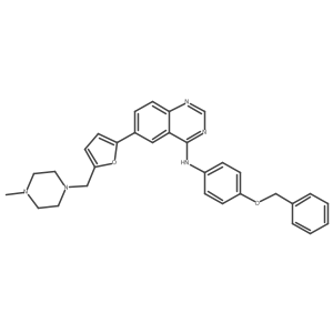 6-[5-[(4-methylpiperazin-1-yl)methyl]furan-2-yl]-N-(4-phenylmethoxyphenyl)quinazolin-4-amine Structure