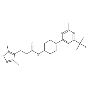 3-(3,5-dimethyl-1H-pyrazol-4-yl)-N-(1-(2-methyl-6-(trifluoromethyl)pyrimidin-4-yl)piperidin-4-yl)propanamide Structure