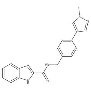 N-((6-(1-methyl-1H-pyrazol-4-yl)pyridin-3-yl)methyl)-1H-indole-2-carboxamide Structure