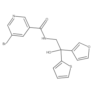 5-bromo-N-(2-(furan-3-yl)-2-hydroxy-2-(thiophen-2-yl)ethyl)nicotinamide Structure