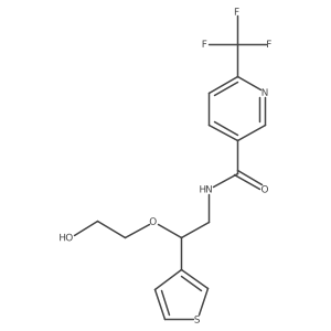 N-[2-(2-hydroxyethoxy)-2-(thiophen-3-yl)ethyl]-6-(trifluoromethyl)pyridine-3-carboxamide结构式