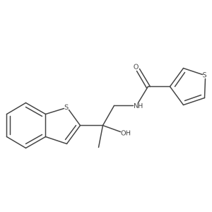 N-(2-(benzo[b]thiophen-2-yl)-2-hydroxypropyl)thiophene-3-carboxamide结构式