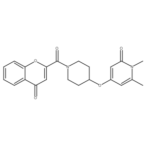 1,6-dimethyl-4-((1-(4-oxo-4H-chromene-2-carbonyl)piperidin-4-yl)oxy)pyridin-2(1H)-one结构式