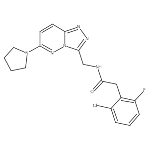 2-(2-chloro-6-fluorophenyl)-N-((6-(pyrrolidin-1-yl)-[1,2,4]triazolo[4,3-b]pyridazin-3-yl)methyl)acetamide结构式