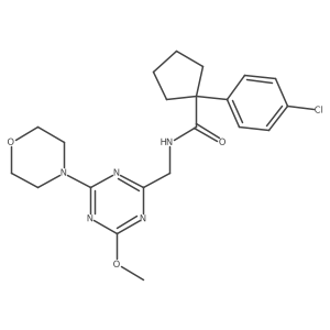 1-(4-chlorophenyl)-N-((4-methoxy-6-morpholino-1,3,5-triazin-2-yl)methyl)cyclopentanecarboxamide Structure