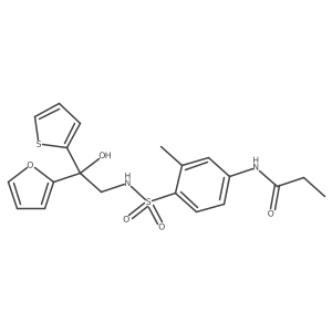 N-(4-(N-(2-(furan-2-yl)-2-hydroxy-2-(thiophen-2-yl)ethyl)sulfamoyl)-3-methylphenyl)propionamide Structure