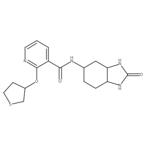 N-(2-oxo-1,3,3a,4,5,6,7,7a-octahydrobenzimidazol-5-yl)-2-(thiolan-3-yloxy)pyridine-3-carboxamide结构式