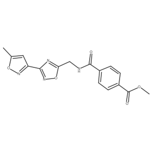 Methyl 4-(((3-(5-methylisoxazol-3-yl)-1,2,4-oxadiazol-5-yl)methyl)carbamoyl)benzoate结构式