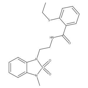 2-(ethylthio)-N-(2-(3-methyl-2,2-dioxidobenzo[c][1,2,5]thiadiazol-1(3H)-yl)ethyl)benzamide结构式