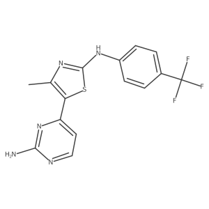 4-(4-Methyl-2-{[4-(trifluoromethyl)phenyl]amino}-1,3-thiazol-5-yl)pyrimidin-2-amine结构式