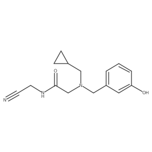 N-(cyanomethyl)-2-[(cyclopropylmethyl)[(3-hydroxyphenyl)methyl]amino]acetamide Structure