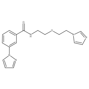 N-{2-[2-(1H-imidazol-1-yl)ethoxy]ethyl}-3-(1H-pyrazol-1-yl)benzamide结构式