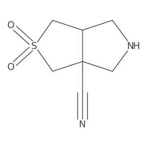 (3AR,6aS)-tetrahydro-1H-thieno[3,4-c]pyrrole-3a(3H)-carbonitrile 2,2-dioxide结构式