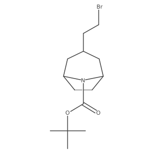 Tert-butyl 3-(2-bromoethyl)-8-azabicyclo[3.2.1]octane-8-carboxylate Structure