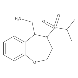 [4-(Propane-2-sulfonyl)-2,3,4,5-tetrahydro-1,4-benzoxazepin-5-yl]methanamine结构式