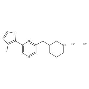 2-(4-Methyl-1,3-thiazol-5-yl)-6-[(piperidin-3-yl)methyl]pyrazine dihydrochloride Structure