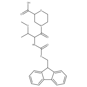 4-[(2S,3R)-2-({[(9H-fluoren-9-yl)methoxy]carbonyl}amino)-3-methoxybutanoyl]morpholine-2-carboxylic acid结构式