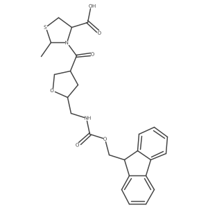 3-{5-[({[(9H-fluoren-9-yl)methoxy]carbonyl}amino)methyl]oxolane-3-carbonyl}-2-methyl-1,3-thiazolidine-4-carboxylic acid Structure