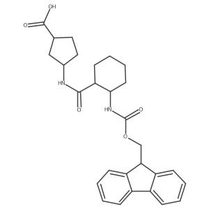 3-[2-({[(9H-fluoren-9-yl)methoxy]carbonyl}amino)cyclohexaneamido]cyclopentane-1-carboxylic acid Structure