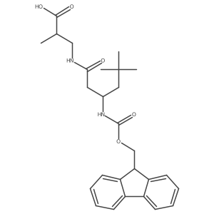 3-[3-({[(9H-fluoren-9-yl)methoxy]carbonyl}amino)-5,5-dimethylhexanamido]-2-methylpropanoic acid Structure