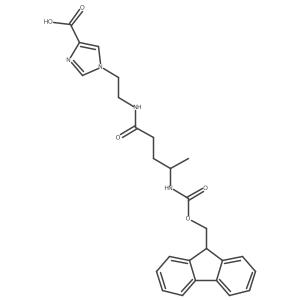 1-{2-[4-({[(9H-fluoren-9-yl)methoxy]carbonyl}amino)pentanamido]ethyl}-1H-imidazole-4-carboxylic acid Structure
