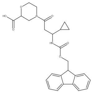 4-[3-cyclopropyl-3-({[(9H-fluoren-9-yl)methoxy]carbonyl}amino)propanoyl]morpholine-2-carboxylic acid Structure