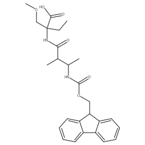 2-[3-({[(9H-fluoren-9-yl)methoxy]carbonyl}amino)-2-methylbutanamido]-2-(methoxymethyl)butanoic acid Structure