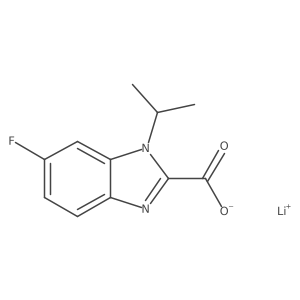 Lithium 6-fluoro-1-isopropyl-1H-benzo[d]imidazole-2-carboxylate结构式