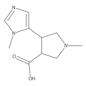 1-methyl-4-(1-methyl-1H-imidazol-5-yl)pyrrolidine-3-carboxylic acid结构式