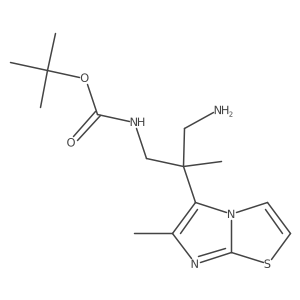 tert-butyl N-(3-amino-2-methyl-2-{6-methylimidazo[2,1-b][1,3]thiazol-5-yl}propyl)carbamate结构式