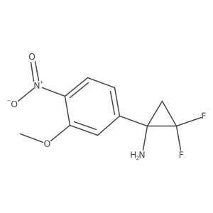 2,2-Difluoro-1-(3-methoxy-4-nitrophenyl)cyclopropan-1-amine结构式