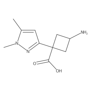 3-amino-1-(1,5-dimethyl-1H-pyrazol-3-yl)cyclobutane-1-carboxylic acid结构式