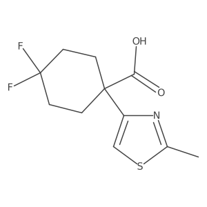 4,4-Difluoro-1-(2-methyl-1,3-thiazol-4-yl)cyclohexane-1-carboxylic acid结构式