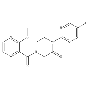 1-(5-Fluoropyrimidin-2-yl)-4-(2-methoxypyridine-3-carbonyl)piperazin-2-one Structure