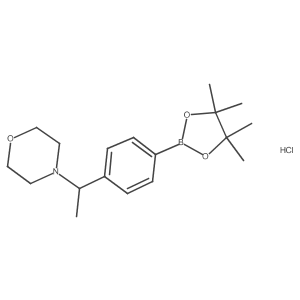 4-(1-(4-(4,4,5,5-Tetramethyl-1,3,2-dioxaborolan-2-yl)phenyl)ethyl)morpholine hydrochloride Structure