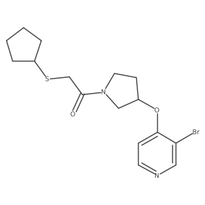 1-{3-[(3-Bromopyridin-4-yl)oxy]pyrrolidin-1-yl}-2-(cyclopentylsulfanyl)ethan-1-one Structure