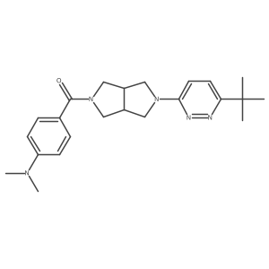 4-[5-(6-tert-butylpyridazin-3-yl)-octahydropyrrolo[3,4-c]pyrrole-2-carbonyl]-N,N-dimethylaniline Structure