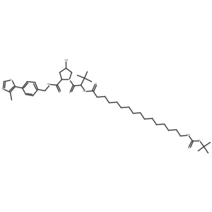 tert-butyl N-[16-[[(1S)-1-[(2S,4R)-4-hydroxy-2-[[4-(4-methylthiazol-5-yl)phenyl]methylcarbamoyl]pyrrolidine-1-carbonyl]-2,2-dimethyl-propyl]amino]-16-oxo-hexadecyl]carbamate Structure