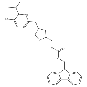 (2R)-2-(2-{3-[({[(9H-fluoren-9-yl)methoxy]carbonyl}amino)methyl]cyclopentyl}acetamido)-3-methylbutanoic acid Structure